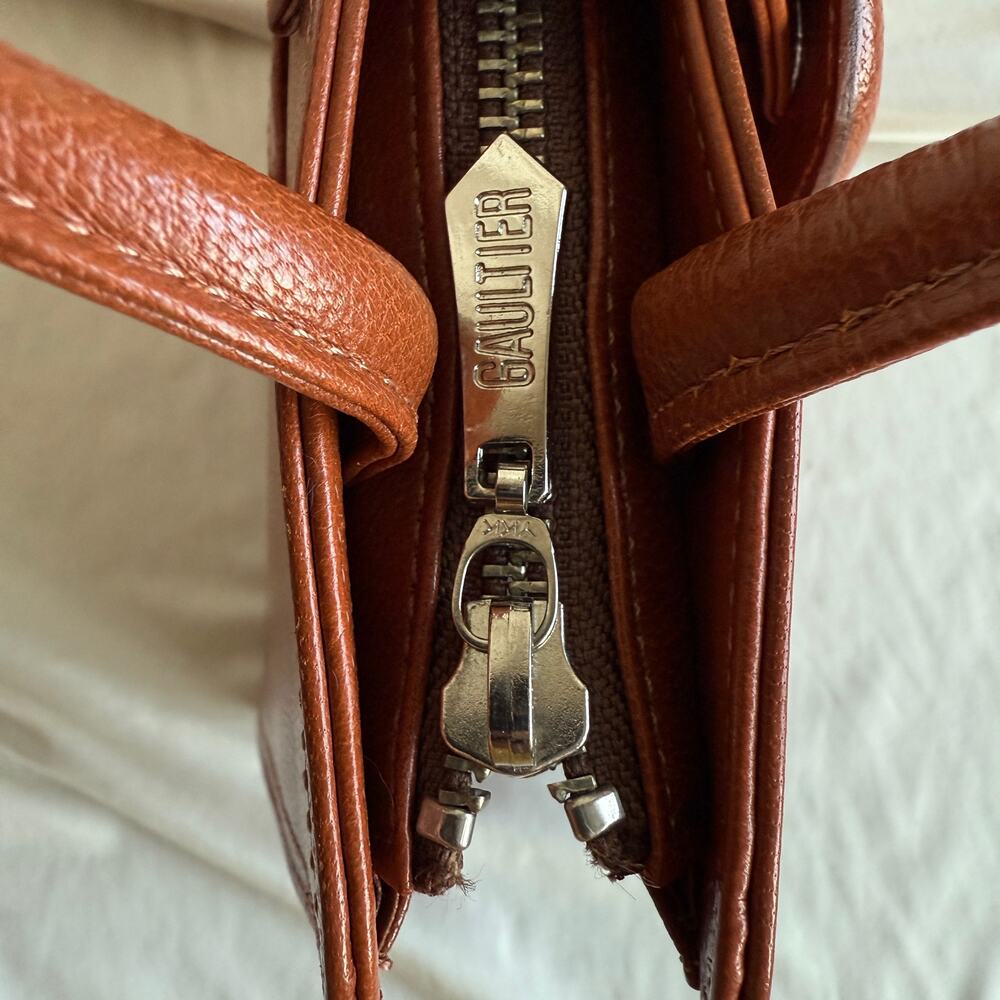 Vintage Jean Paul Gaultier Maroon Leather Top Handle Bag - Mid to Late 90s - Picture 9 of 16
